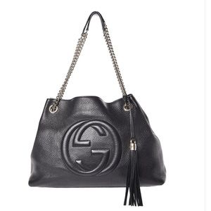 Gucci Pebbled Calfskin Medium Soho Shoulder Bag